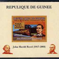 Guinea - Conakry 2008 Atchison, Topeka & Santa Fe Railway - John Shedd Reed & Southern Pacific Train individual imperf deluxe sheet unmounted mint. Note this item is privately produced and is offered purely on its thematic appeal