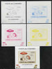 Comoro Islands 2009 Fungi #1 - 125 FC individual deluxe sheet - the set of 5 imperf progressive proofs comprising the 4 individual colours plus all 4-colour composite, unmounted mint