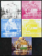 Chad 2009 Mahatma Gandhi #2 individual deluxe sheet - the set of 5 imperf progressive proofs comprising the 4 individual colours plus all 4-colour composite, unmounted mint.