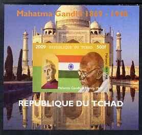 Chad 2009 Mahatma Gandhi #4 individual imperf deluxe sheet unmounted mint. Note this item is privately produced and is offered purely on its thematic appeal