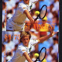 St Vincent - Bequia 1988 International Tennis Players $1.75 (Stefan Edberg) imperf vert pair unmounted mint*