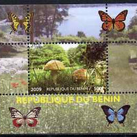 Benin 2009 Mushrooms and Butterflies #1 individual perf deluxe sheet unmounted mint. Note this item is privately produced and is offered purely on its thematic appeal