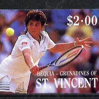 St Vincent - Bequia 1988 International Tennis Players $2 (Gabriela Sabatini) imperf progressive proof in 4 colours only (orange omitted leaving Country, name and value in white) unmounted mint*