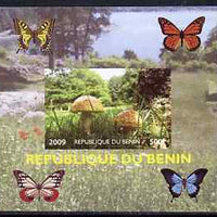 Benin 2009 Mushrooms and Butterflies #1 individual imperf deluxe sheet unmounted mint. Note this item is privately produced and is offered purely on its thematic appeal