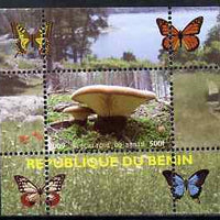 Benin 2009 Mushrooms and Butterflies #3 individual perf deluxe sheet unmounted mint. Note this item is privately produced and is offered purely on its thematic appeal