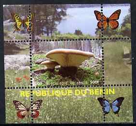 Benin 2009 Mushrooms and Butterflies #3 individual perf deluxe sheet unmounted mint. Note this item is privately produced and is offered purely on its thematic appeal