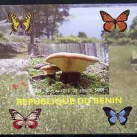 Benin 2009 Mushrooms and Butterflies #3 individual imperf deluxe sheet unmounted mint. Note this item is privately produced and is offered purely on its thematic appeal