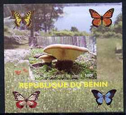 Benin 2009 Mushrooms and Butterflies #3 individual imperf deluxe sheet unmounted mint. Note this item is privately produced and is offered purely on its thematic appeal