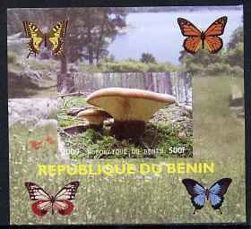 Benin 2009 Mushrooms and Butterflies #3 individual imperf deluxe sheet unmounted mint. Note this item is privately produced and is offered purely on its thematic appeal
