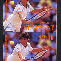 St Vincent - Bequia 1988 International Tennis Players $2 (Gabriela Sabatini) imperf vert pair unmounted mint*