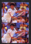 St Vincent - Bequia 1988 International Tennis Players $2 (Gabriela Sabatini) imperf vert pair unmounted mint*