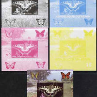 Benin 2009 Butterflies #1 individual deluxe sheet - the set of 5 imperf progressive proofs comprising the 4 individual colours plus all 4-colour composite, unmounted mint