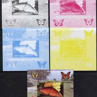Benin 2009 Butterflies #3 individual deluxe sheet - the set of 5 imperf progressive proofs comprising the 4 individual colours plus all 4-colour composite, unmounted mint