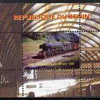 Benin 2009 Steam Locomotives #1 individual perf deluxe sheet unmounted mint. Note this item is privately produced and is offered purely on its thematic appeal