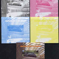 Benin 2009 Steam Locomotives #3 individual deluxe sheet - the set of 5 imperf progressive proofs comprising the 4 individual colours plus all 4-colour composite, unmounted mint