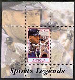 Angola 2000 Sports Legends - Derek Jeter (Baseball) perf deluxe souvenir sheet unmounted mint