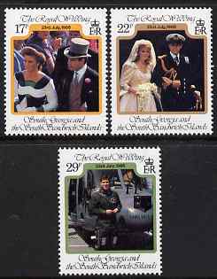 South Georgia & the South Sandwich Islands 1986 Royal Wedding (Prince Andrew & Miss Sarah Ferguson) perf set of 3 unmounted mint, SG 158-60