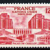 France 1948 UN Assembley, Paris 12f carmine (from set of 2) unmounted mint, SG 1040