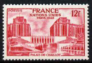 France 1948 UN Assembley, Paris 12f carmine (from set of 2) unmounted mint, SG 1040