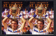 St Vincent - Bequia 1988 International Tennis Players $3 (Pat Cash) imperf horiz pair unmounted mint*