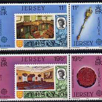 Jersey 1983 Europa - Great Works of Human Genius perf set of 4 in se-tenant pairs unmounted mint, SG 310-13