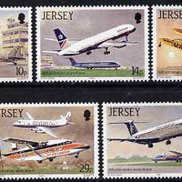 Jersey 1987 50th Anniversary of Jersey Airport perf set of 5 unmounted mint, SG 409-13