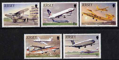 Jersey 1987 50th Anniversary of Jersey Airport perf set of 5 unmounted mint, SG 409-13