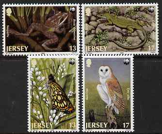 Jersey 1989 WWF - Endangered Jersey Fauna perf set of 4 unmounted mint, SG 492-95
