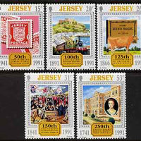 Jersey 1991 Anniversaries perf set of 5 unmounted mint, SG 549-53