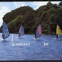 St Vincent 1988 Tourism m/sheet Windsurfers proof as issued but imperf (ex Format archives) as SG MS 1136a