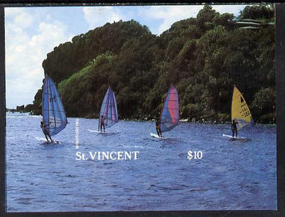 St Vincent 1988 Tourism m/sheet Windsurfers proof as issued but imperf (ex Format archives) as SG MS 1136a