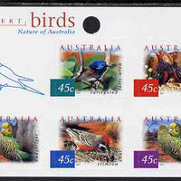 Australia 2001 Fauna & Flora (4th series) Birds sheetlet of 5 self-adhesives, SG 2130a