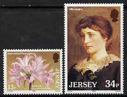 Jersey 1986 Jersey Lilies set of 2 unmounted mint, SG 380-81