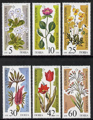 Bulgaria 1989 Flowers set of 6, SG 3587-92 (Mi 3735-40)