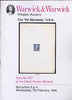 Auction Catalogue - United States - Warwick & Warwick 7 Feb 1996 - the Pat Mulvaney coll - cat only