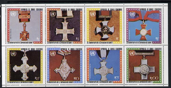 Equatorial Guinea 1978 Coronation 25th Anniversary (Medals) perf set of 8 unmounted mint (Mi 1386-93A)