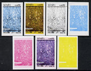 Oman 1973 Orchids (With Scout Emblems) 25b (Marsh Helleborine) set of 7 imperf progressive colour proofs comprising the 4 individual colours plus 2, 3 and all 4-colour composites unmounted mint