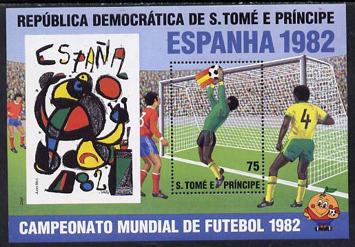 St Thomas & Prince Islands 1982 Football World Cup m/sheet, Mi BL 82 unmounted mint