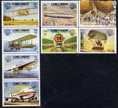 St Thomas & Prince Islands 1983 Bicentenary of Manned Flight set of 7, unmounted mint Mi 830-36