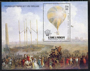 St Thomas & Prince Islands 1983 Bicentenary of Manned Flight m/sheet (Balloon) unmounted mint Mi BL 127