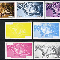 Nagaland 1974 Butterflies 25c (Swallowtail) set of 7 imperf progressive colour proofs comprising the 4 individual colours plus 2, 3 and all 4-colour composites unmounted mint