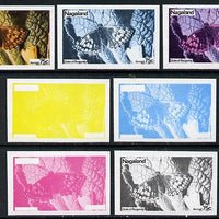 Nagaland 1974 Butterflies 75c (Duke of Burgundy) set of 7 imperf progressive colour proofs comprising the 4 individual colours plus 2, 3 and all 4-colour composites unmounted mint