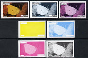 Nagaland 1974 Butterflies 1.25Ch (Brimstone) set of 7 imperf progressive colour proofs comprising the 4 individual colours plus 2, 3 and all 4-colour composites unmounted mint