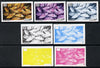 Iso - Sweden 1973 Fish 50 (Red Sea Bream) set of 7 imperf progressive colour proofs comprising the 4 individual colours plus 2, 3 and all 4-colour composites unmounted mint