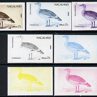 Nagaland 1974 Birds (with Scout Emblems) 25c (Great Bustard) set of 7 imperf progressive colour proofs comprising the 4 individual colours plus 2, 3 and all 4-colour composites unmounted mint