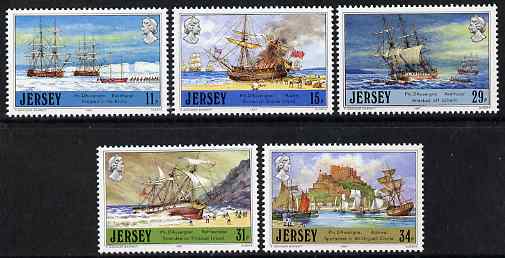 Jersey 1987 Jersey Adventurers (2nd Series) Philippe D'Auvergne set of 5 unmounted mint, SG 417-21