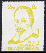 Great Britain 1971 Exeter Emergency Delivery Service 2.5p-6d label depicting Gilbert unmounted mint