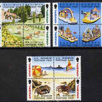 Jersey 1993 Booklet Stamps - NVI stamps in 3 x se-tenant blocks of 4 (12 values) unmounted mint, SG 601-12