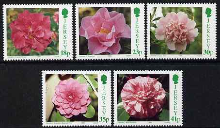 Jersey 1995 Camelias set of 5 unmounted mint, SG 693-97