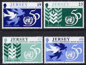 Jersey 1995 50th Anniversary of United Nations set of 4 unmounted mint, SG 723-26